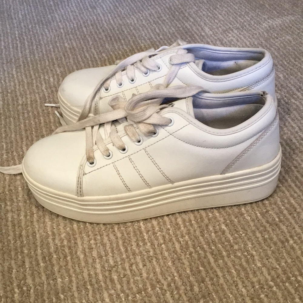 White platform sneakers